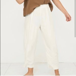 Elizabeth Suzann Andy Trouser in Silk Crepe - Ivory